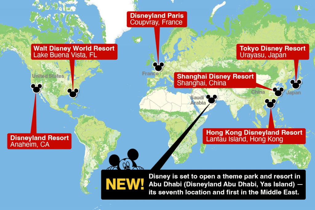 Peta lokasi Disneyland. (Foto: Donna Grace/Desain NY Post)