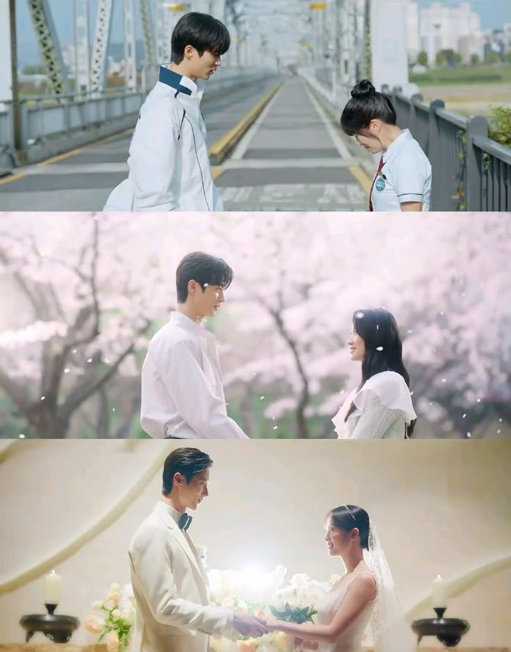 Pertemuan dari sekolah hingga ke jenjang pernikahan di ‘Lovely Runner’ (Foto: Pinterest/Hoai Thu)