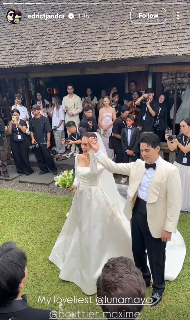 Luna Maya dan Maxime Bouttier di acara pernikahan ke dua (Foto: Instagram/edrictjandra)
