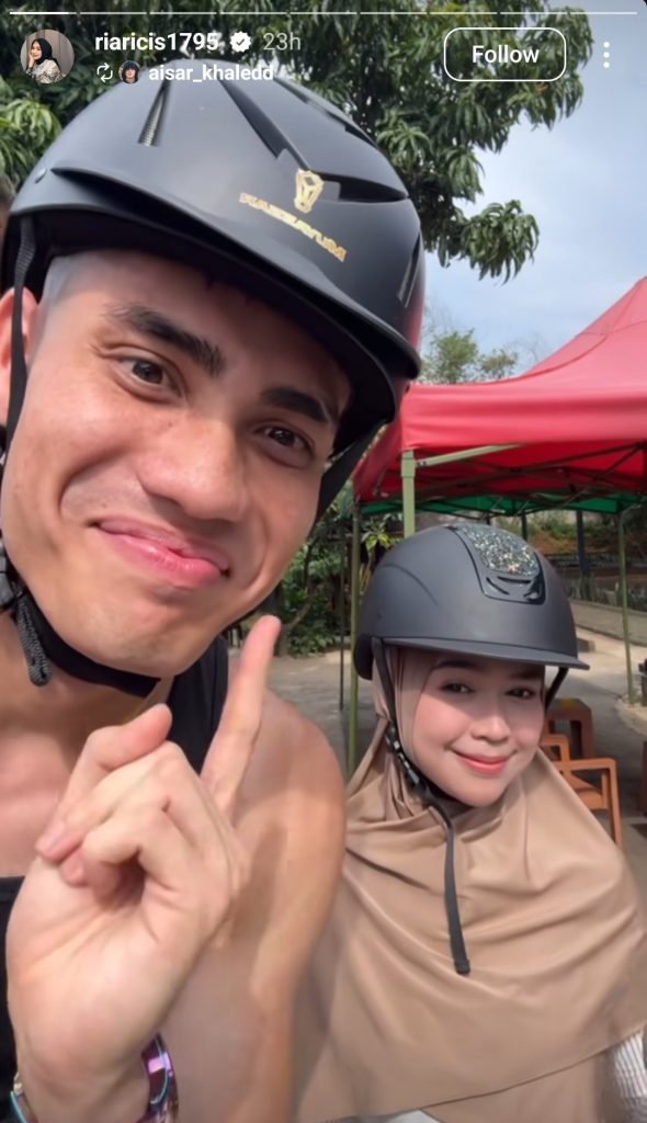 Salah satu momen kebersamaan saat membuat konten kolaborasi (Foto: Instagram/riaricis1795)