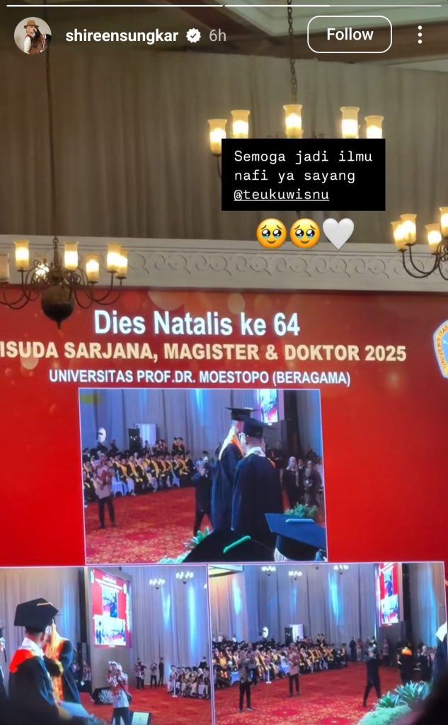 Momen wisuda Teuku Wisnu (Foto: Instagram/shireensungkar)