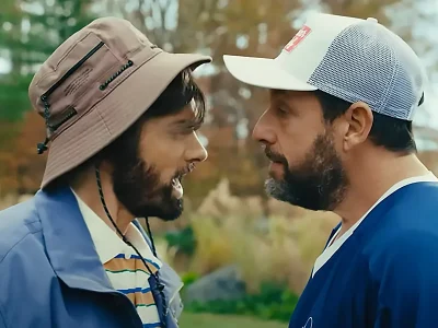 Eminem mengkritik keras Adam Sandler, yang berperan sebagai Happy Gilmore. Foto : Netflix