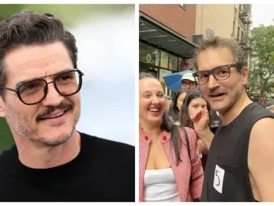 Potret pria (kanan) yang mirip Pedro Pascal. Foto : Getty Images
