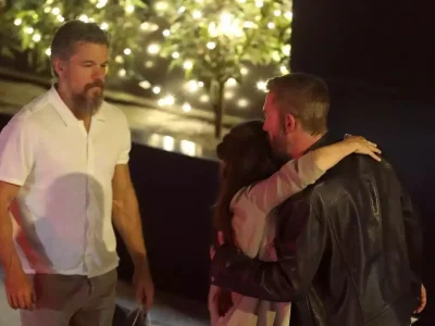 Matt Damon, Luciana dan Ben Affleck di LA pada 31 Mei 2025. (Foto: Backgrid from People)