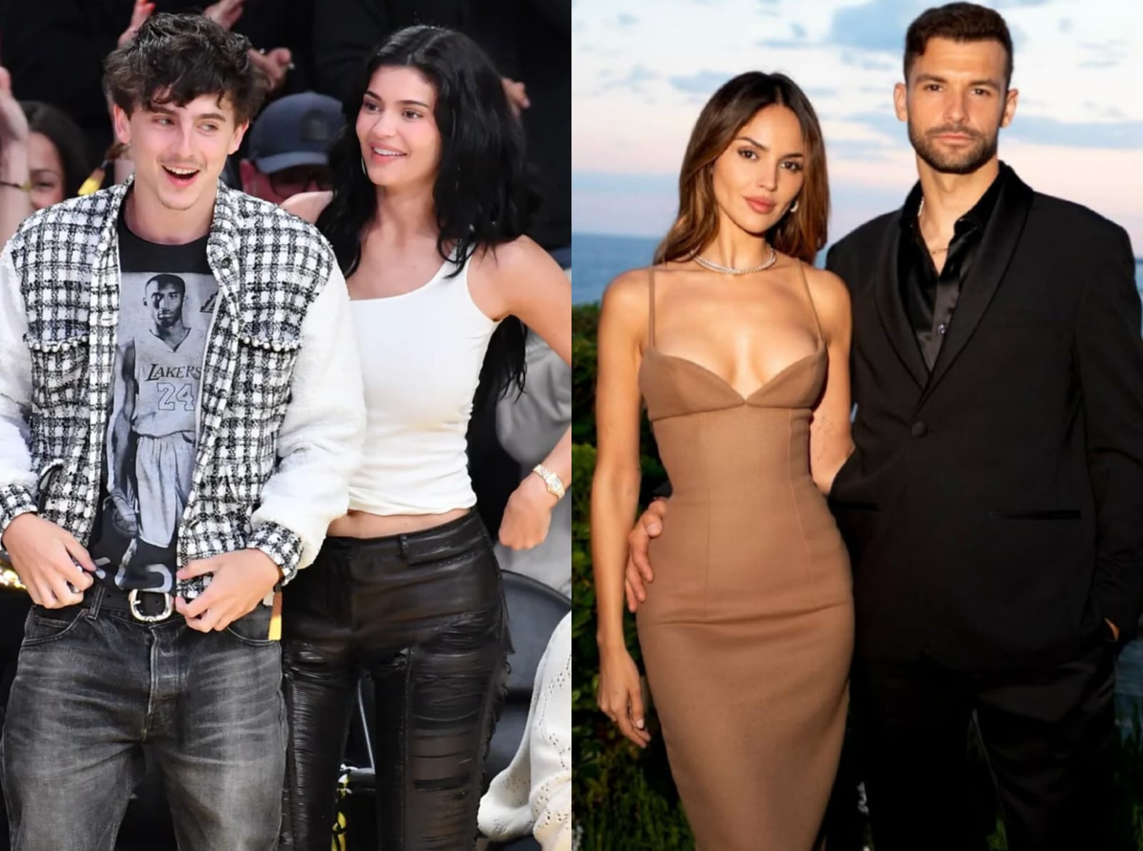 Timothee dan Kylie (kiri), Eiza dan Grigor Dimitrov (kanan). Foto: Dok. Allen Berezovsky/Getty Images, Instagram @eizagonzalez