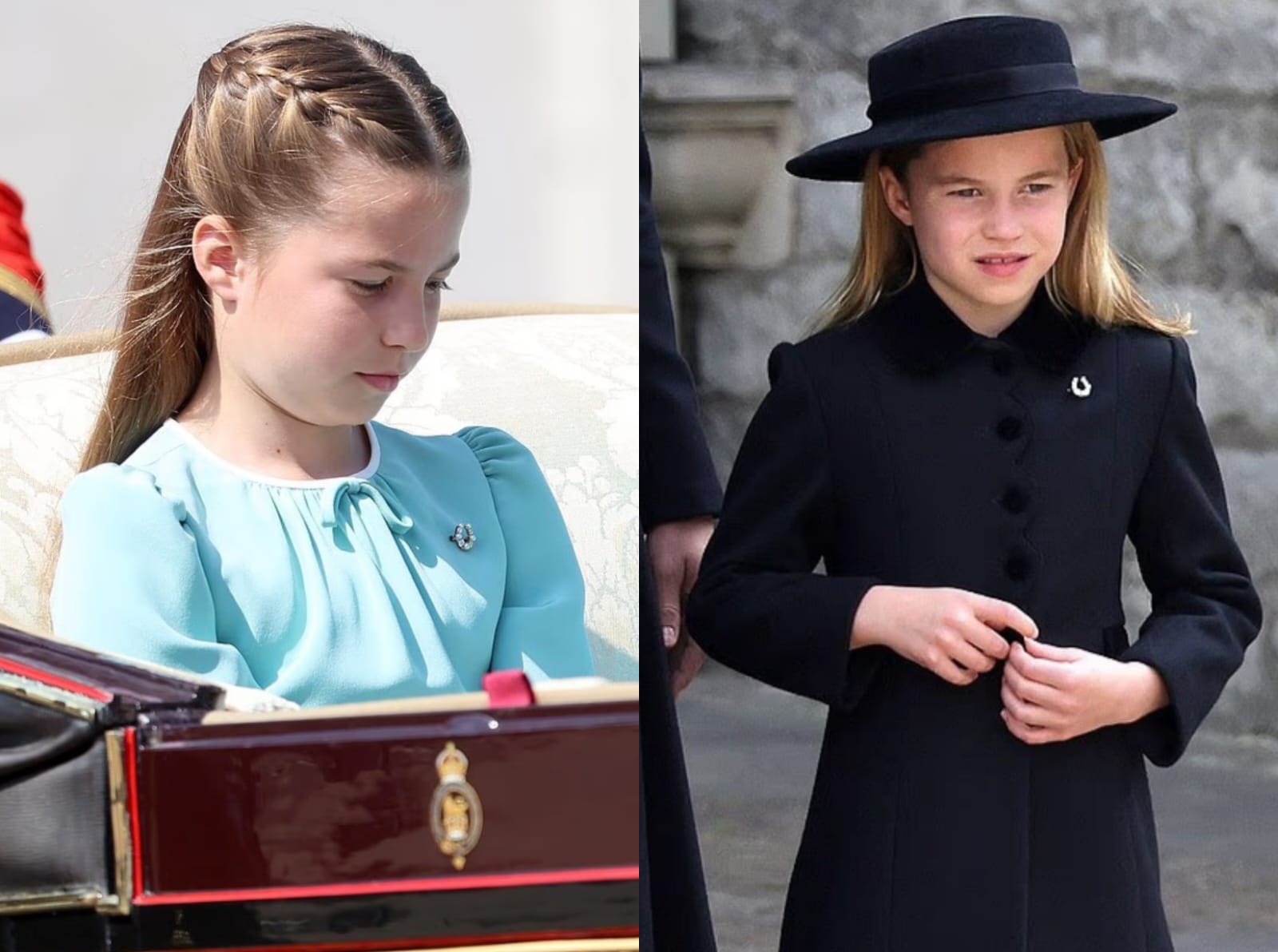 Putri Charlotte memakai bros pemberian mendiang Ratu Elizabeth. Foto: Dok. Getty Images