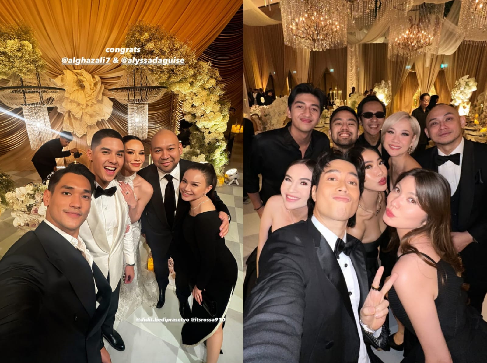 Para artis yang hadir di resepsi Al Ghazali. Foto: Dok. Instagram @afgan__, @angieprijanto