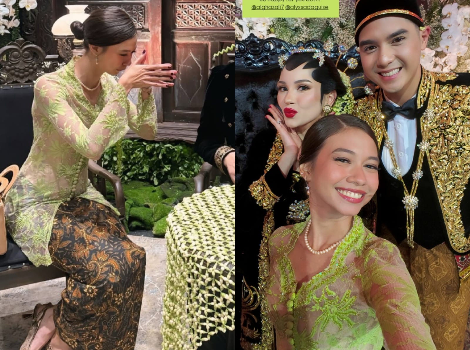 Yuki Kato mengenakan kebaya hijau. Foto: Dok. Instagram @yukikt