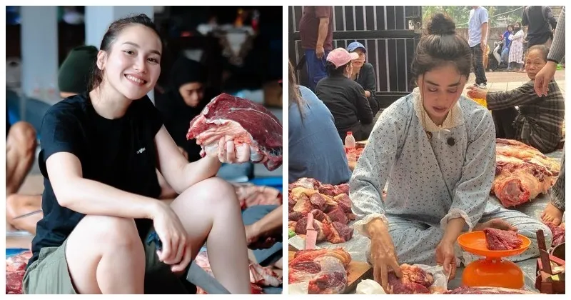 Deretan Artis Turun Langsung Sembelih dan Potong Daging Kurban