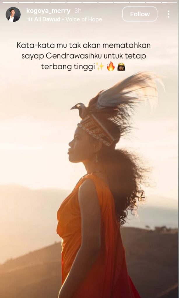 Unggahan terbaru Merince Kogoya (Foto: Instagram/kogoya_merry)
