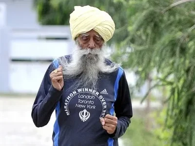 Atlet lari marathon tertua, Fauja Singh. Foto : Getty Images