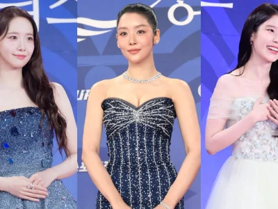 Deretan aktris yang hadir di Blue Dragon Series Awards 2025. Foto: Dok. News1, JoyNews24, Top Star News
