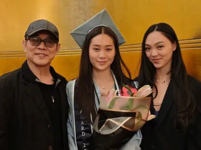 Jet Li bersama anak. Foto : Weibo/Jet Li