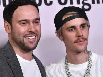 Justin Bieber dan mantan manajernya, Scooter Braun. Foto : Istimewa