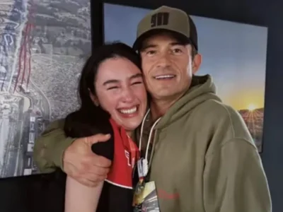 Natasha Ryder berfoto bersama Orlando Bloom. Foto: Dok. TikTok @natsharyder