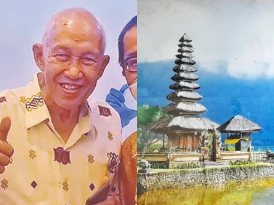 Profesor Amri Amir menyulap limbah jarum jadi lukisan 3D. Foto: Dok. Padnya/Nyata