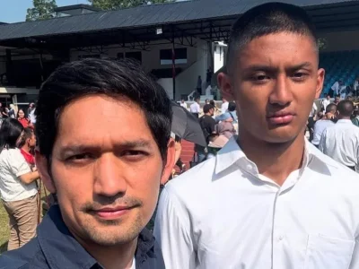 Ibnu Jamil dan putranya, Dhofin. Foto: Dok. Instagram @ibnujamilo