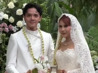 Nadin Amizah dan Faishal Tanjung menikah. Foto: Dok. TikTok @apaajaboleh2012