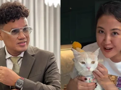 Sherina Munaf rawat kucing peliharaan Uya Kuya yang menjadi target penjarahan. Foto: Dok. Insagram @king_uyakuya, @sherinamunaf