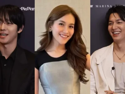 Ayu Ting Ting mewawancarai Lee Min Ho (kanan) dan Ahn Hyo Seop (kiri). Foto: Dok. Instagram @ayutingting92