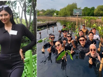 Miss Eco International 2025 Yulinar Fitriani bersama para pegiat lingkuhan. (Foto: Agnes/Nyata)