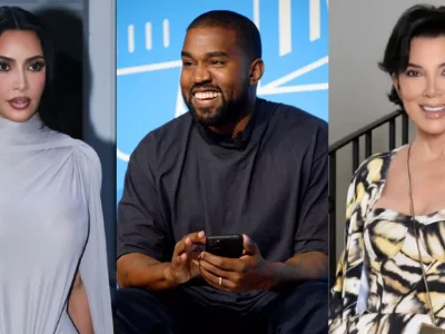 Kim Kardashian, Kanye West, dan Kris Jenner. Foto: Dok. Instagram, Getty Images