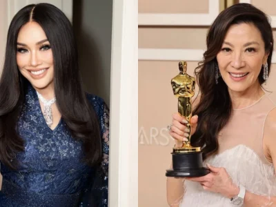 Titi DJ dan Michelle Yeoh, mantan kontestan Miss World 1983. Foto: Dok. Instagram @ti2dj, @michelleyeoh_official
