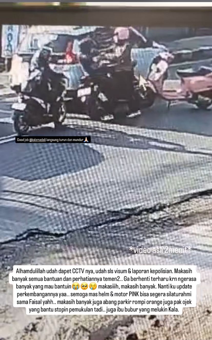 Rekaman CCTV kejadian pemukulan karyawan Zaskia Adya Mecca. Foto : Instagram/zaskiadyamecca