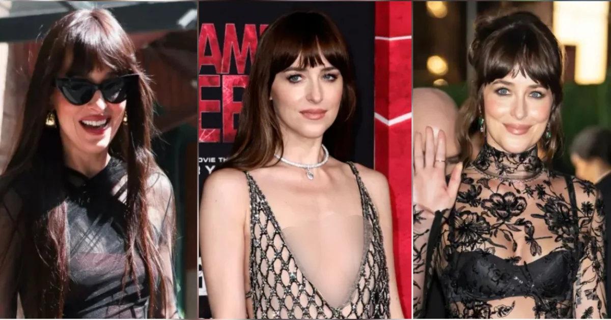 3 Gaya Dakota Johnson Mengenakan Gaun Transparan
