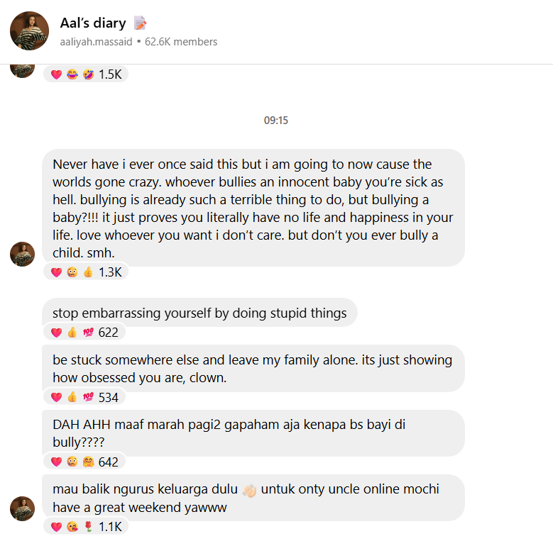 Aaliyah kesal putranya dibully. Foto: Dok. tangkapan layar Instagram
