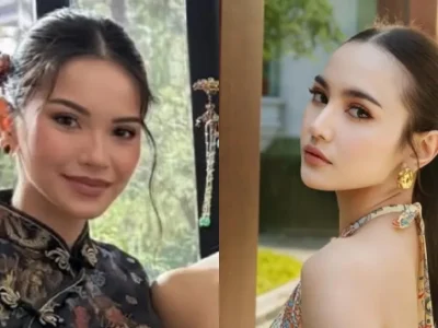 Para artis tampil memesona mengenakan cheongsam. Foto: Dok. Instagram @alghazali7, @mahaliniraharja