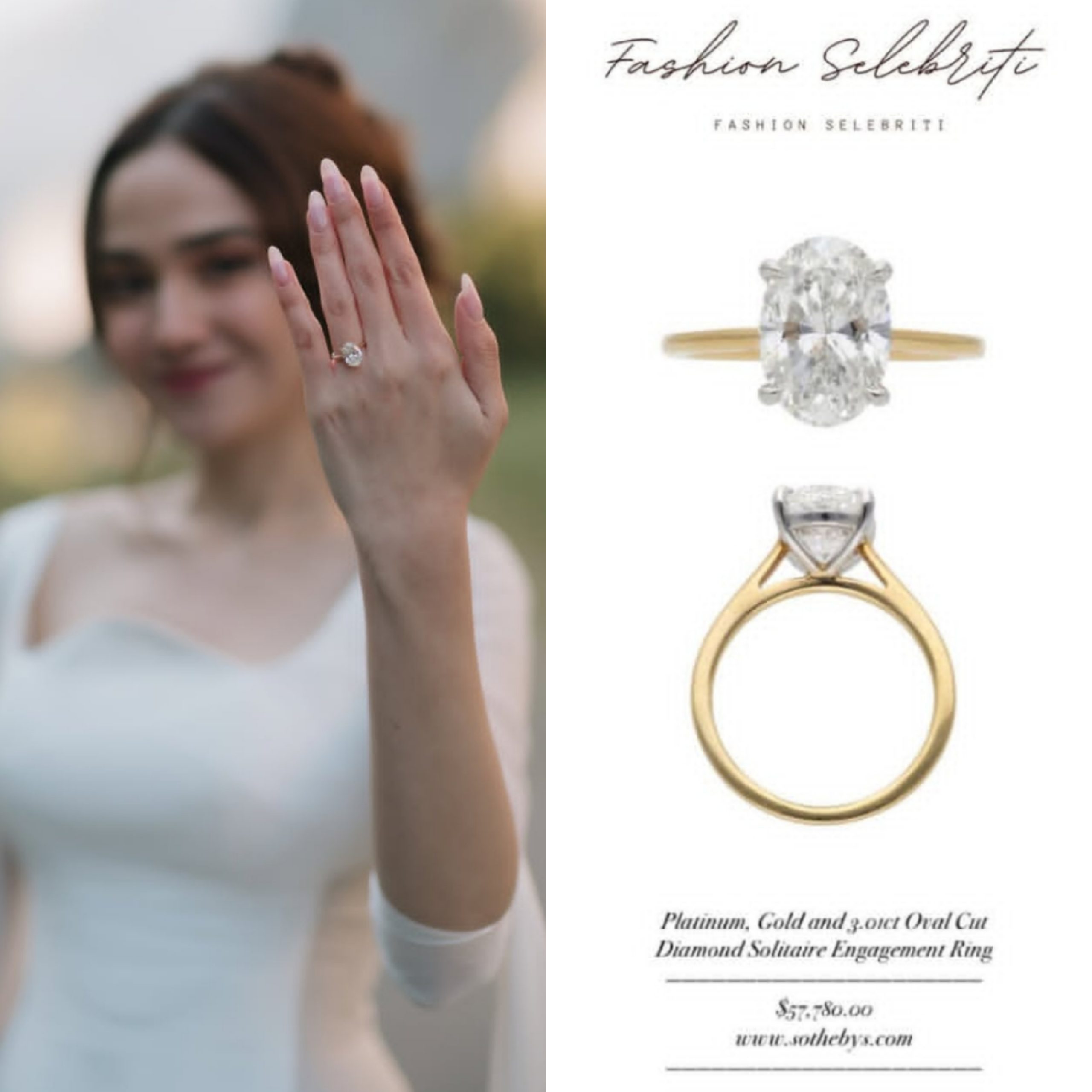 Cincin lamaran Syifa dari El. Foto: Dok. Instagram @fashion_selebriti