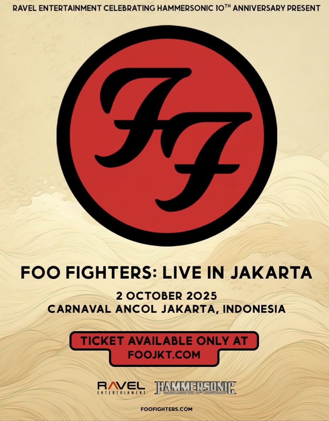 Foo Fighters Jakarta 2025. Foto: Dok. Instagram @ravelentertainment