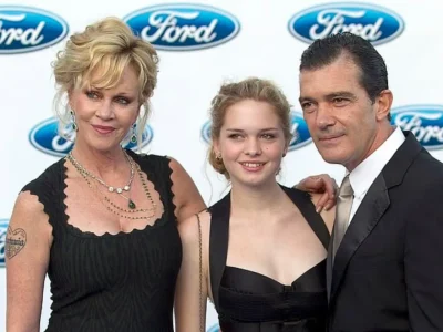 Melanie Grifftih, Stella dan Antonio Banderas. (Foto: Getty Images)