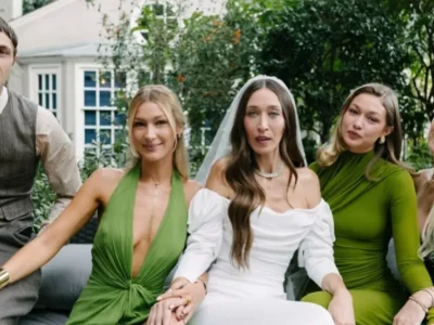 Anwar, Bella, Gigi, dan Marielle di pernikahan Alana Hadid. Foto: Dok. Instagram @lanzybear