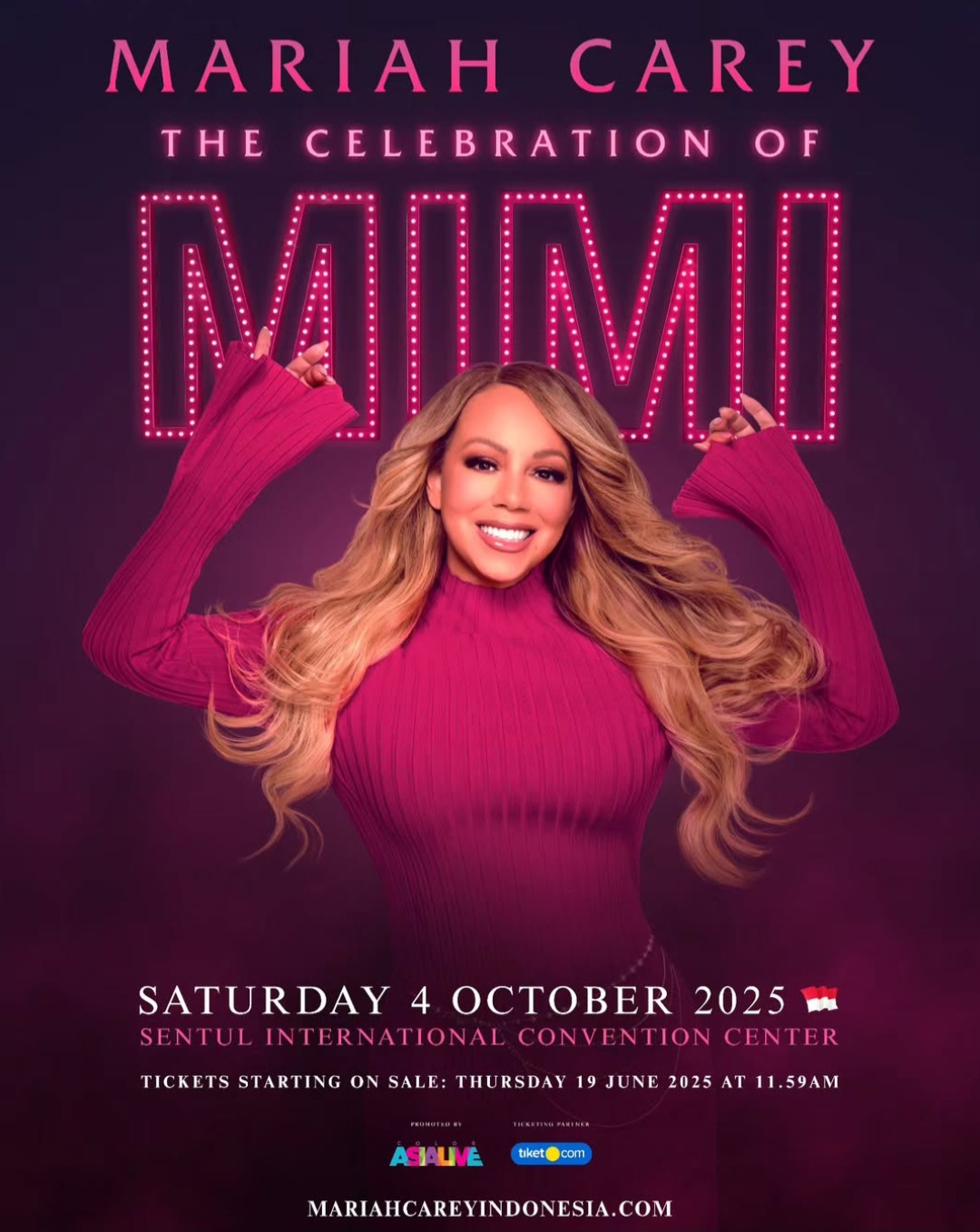 Mariah Carey konser Jakarta. Foto: Dok. Instagram @colorasialive