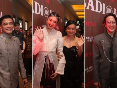 ABADI NAN JAYA: Donny Damara, Mikha Tambayong, Eva Celia dan Dimas Anggara. (Foto: Reza Wibisono/Nyata)