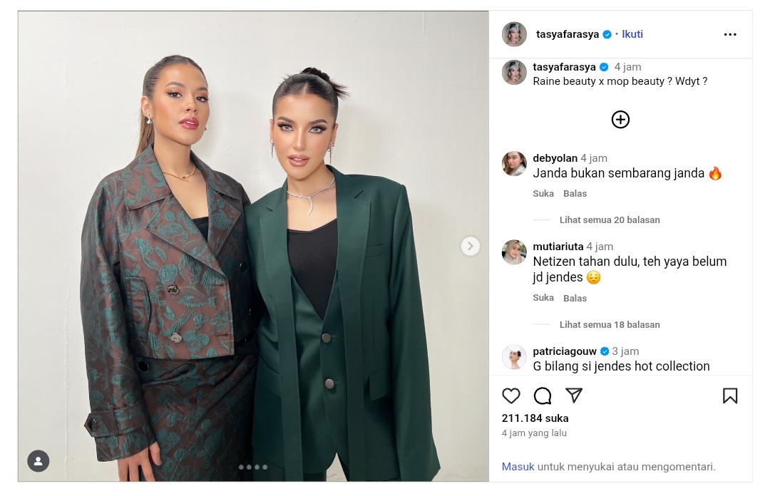 Unggahan Tasya bersama Raisa. Foto: Dok. tangkapan layar Instagram @tasyafarasya