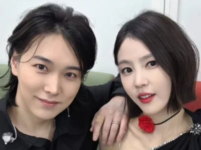 Sungmin SUJU dan istrinya, Kim Sa Eun. Foto: Dok. Instagram @shantokki32