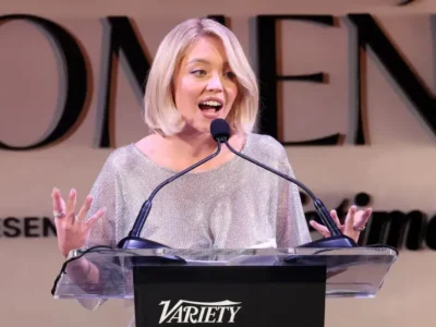 DICIBIR: Sydney Sweeney saat memberikan pidato di Variety’s Power of Women. Foto: Dok. Variety/Getty Images via PageSix