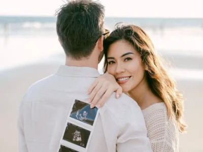DIKARUNIAI ANAK PERTAMA: Aline Adita dan James Medgley (Foto: Instagram/aline_adita)