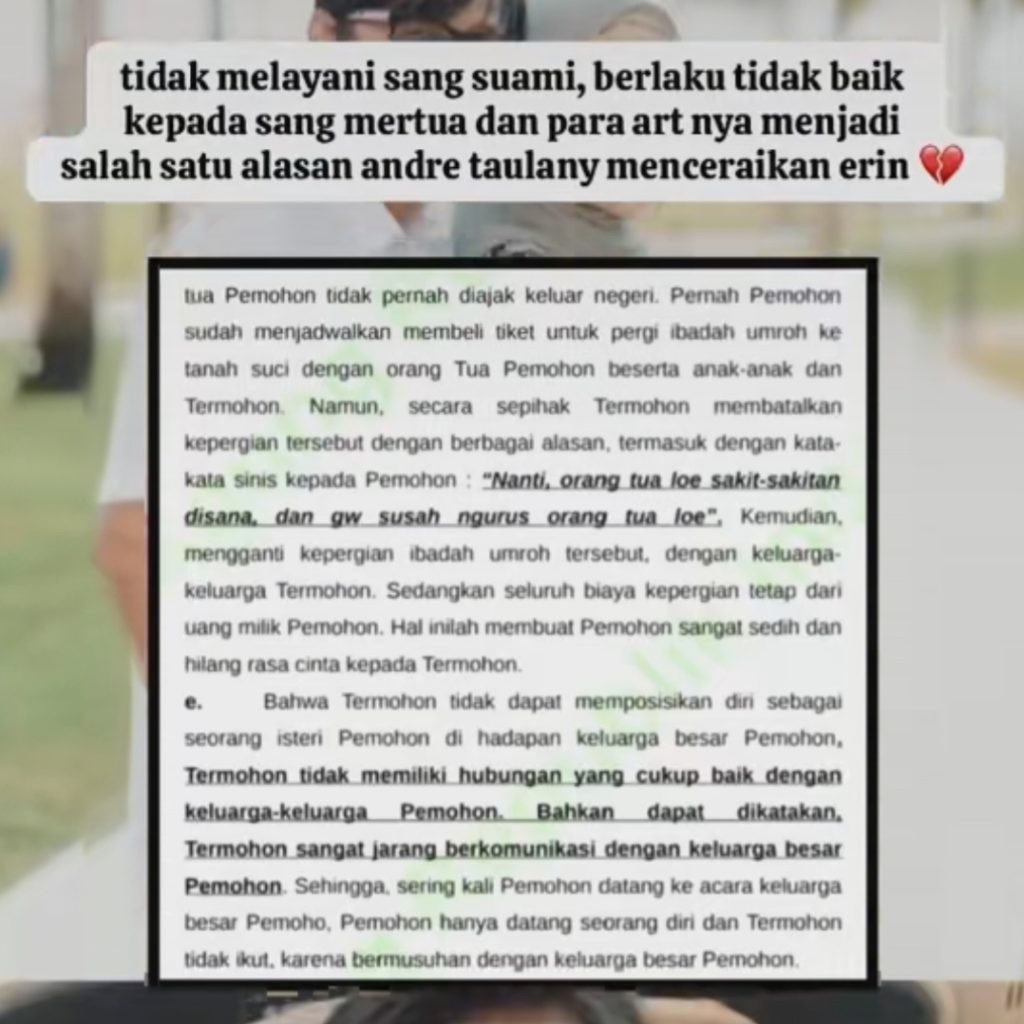 Dokumen gugatan cerai yang tersebar (Foto: TikTok/chezeekake)
