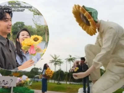 Content Creator Arrofi Ramadhan saat melamar kekasihnya (Foto: Instagram/arrofiramadhan)