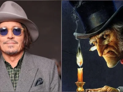 Johnny Depp dan Ebenezer Scrooge (Foto: X/Grindelwald1999, Ilustrasi: X/SolaceCinema)