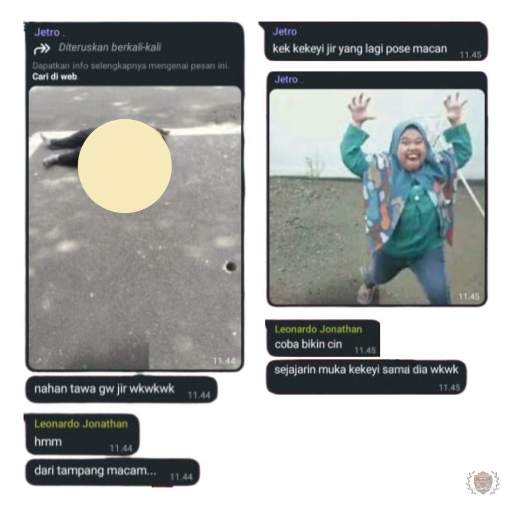 Potongan percakapan bullying usai korban meninggal (Foto: X/unudmenfess)