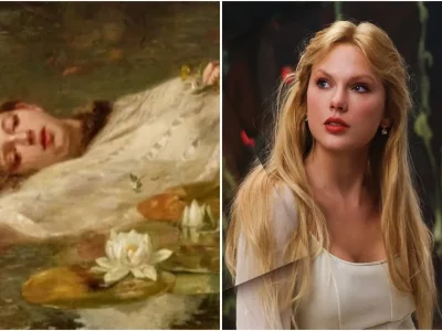 Lukisan Friedrich Heyser, ‘Ophelia’ dan Taylor Swift (Foto: X/swifferupdates, enjoywithmaio)