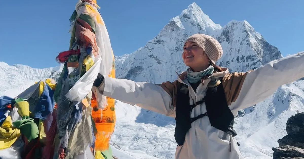 Perjuangan Angela Gilsha Capai Base Camp Gunung Everest
