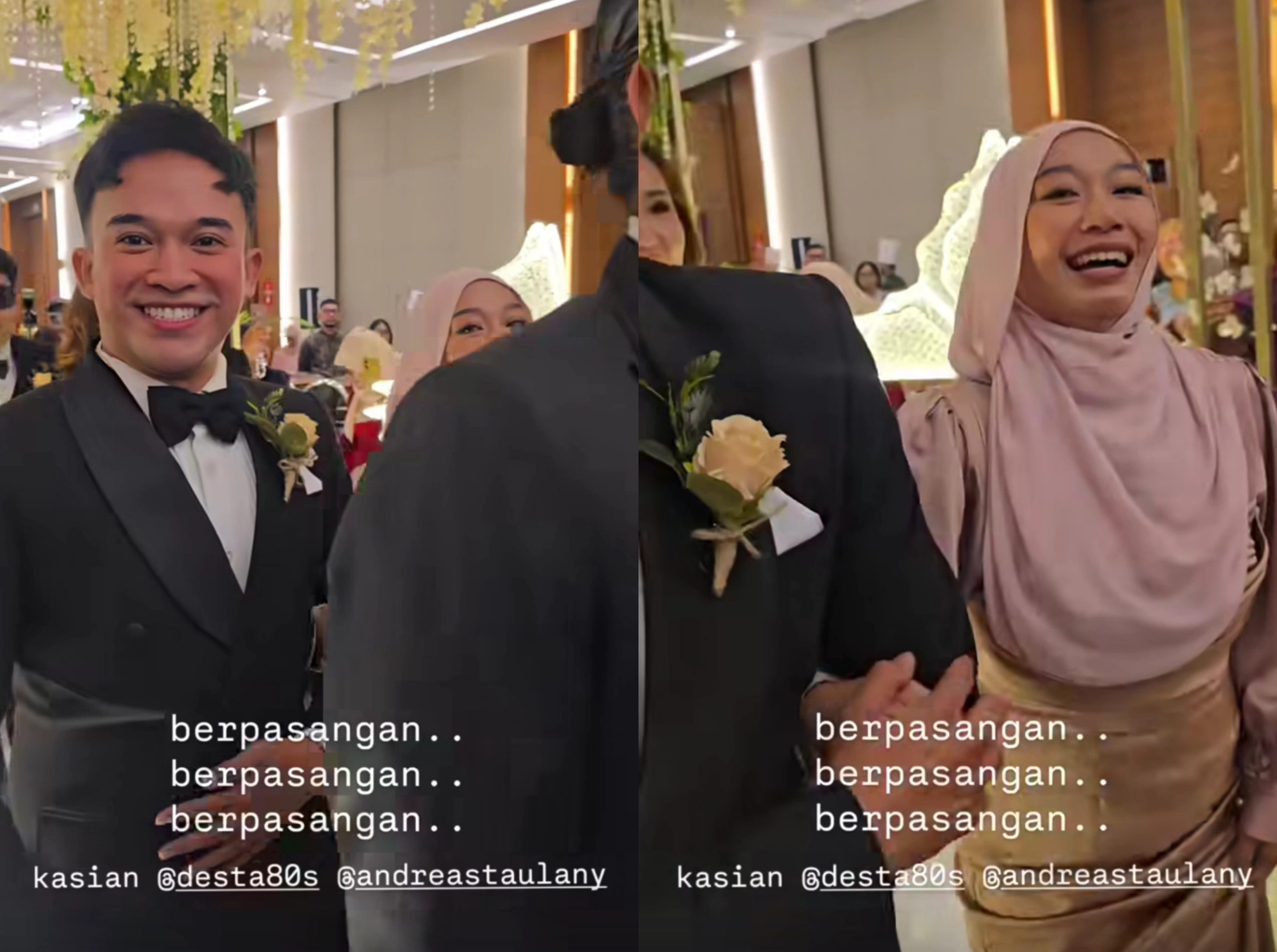 Anwar BAB dan wanita gandengannya di pernikahan Boiyen. Foto: Dok. Instagram @foridesniar