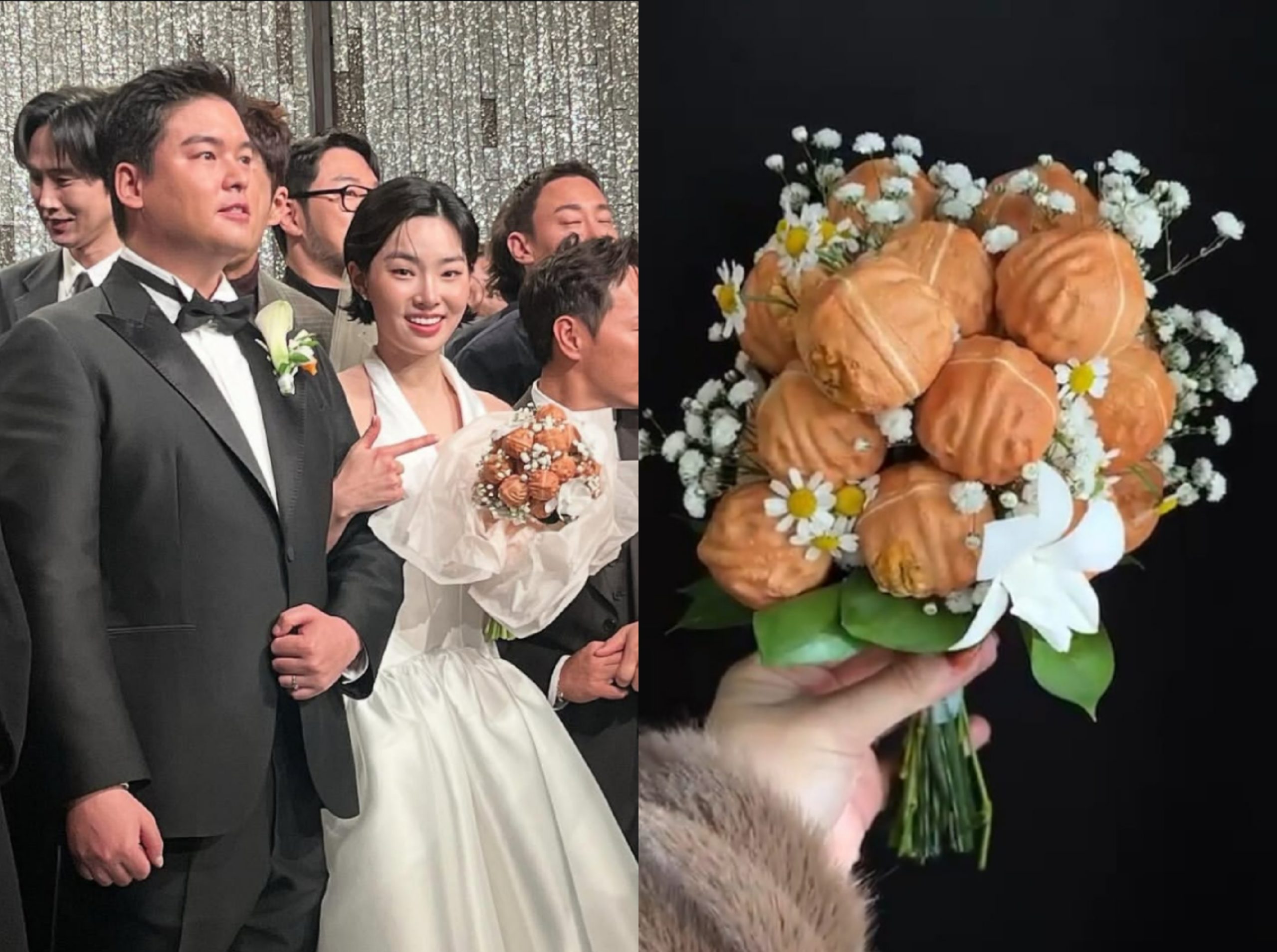 Buket dari kue kenari replika yang dibawa oleh Jo Hye Won. Foto: Dok. Instagram @boochangjegwa