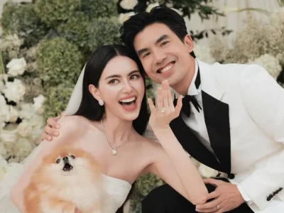 Aktris Davika Hoorne dan aktor Ter Chantavit resmi menikah. Foto: Dok. Instagram @davikah